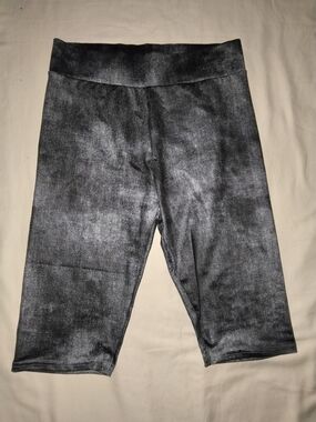 Source Unknown Black/Gray Girls Active Leggings Shorts